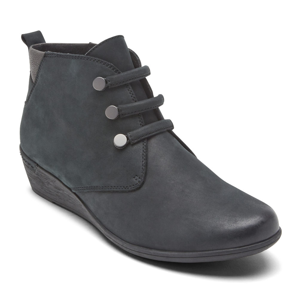 Botas Rockport Mujer Mexico - Cobb Hill Devyn Chukka Negros - STBHV0389